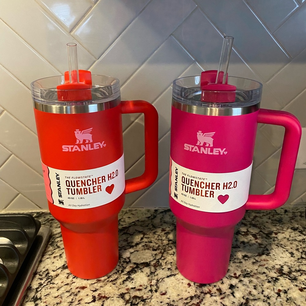 Set of 2, Stanley 40oz Quencher Tumbler- Red & Pink, Valentines Day-Limited Ed.
